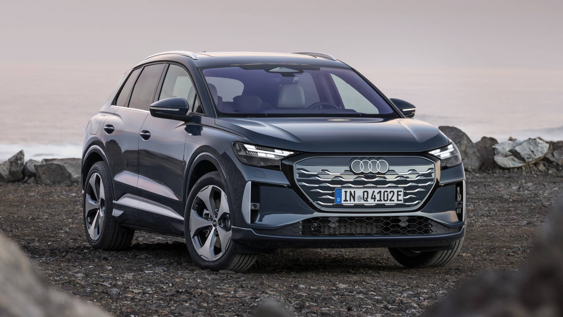 2027 Audi Q4 e-tron- SUV front angled view