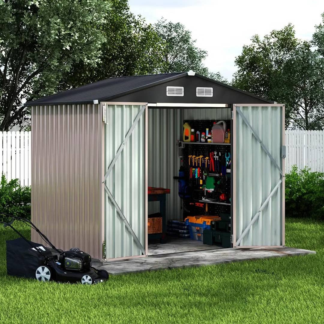 Acekool 6-Foot by 8-Foot Metal Outdoor Storage Shed&comma; &dollar;431 &lpar;was &dollar;1&comma;435&rpar; at Target