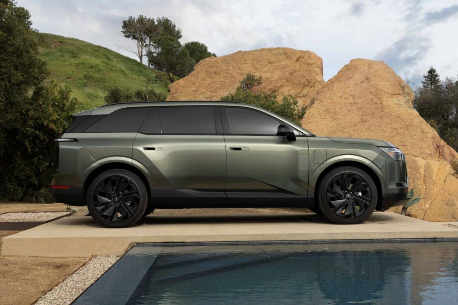 2027 Lexus TZ green overhead side view