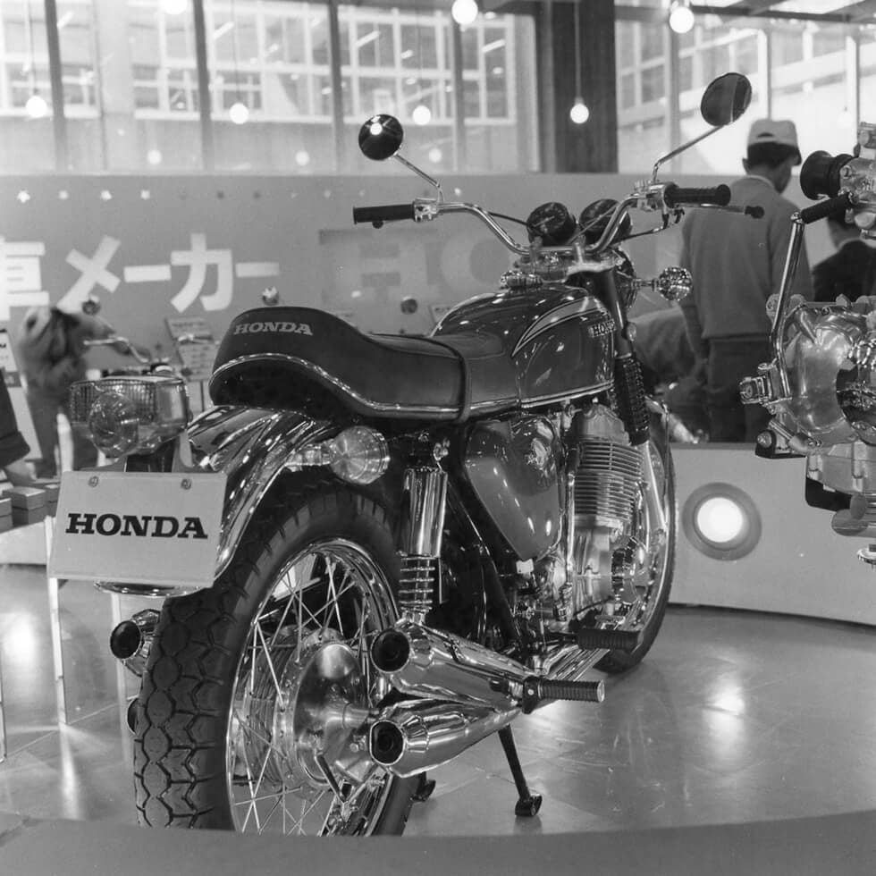 The Honda CB750 prototype at the 1968 Tokyo Motor Show