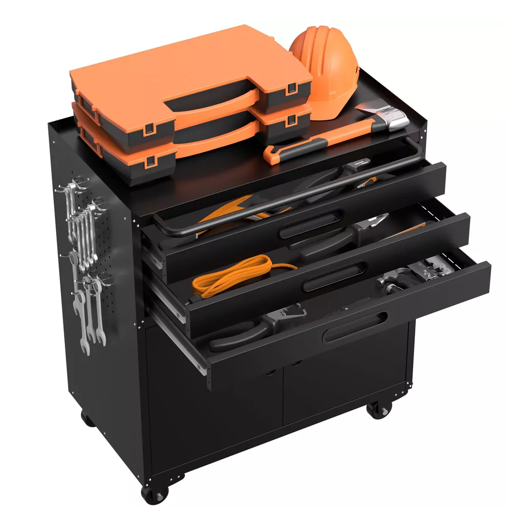 The Viyet 34-Inch Heavy-Duty Rolling Metal Tool Cabinet, pictured here, is now on sale at Target.