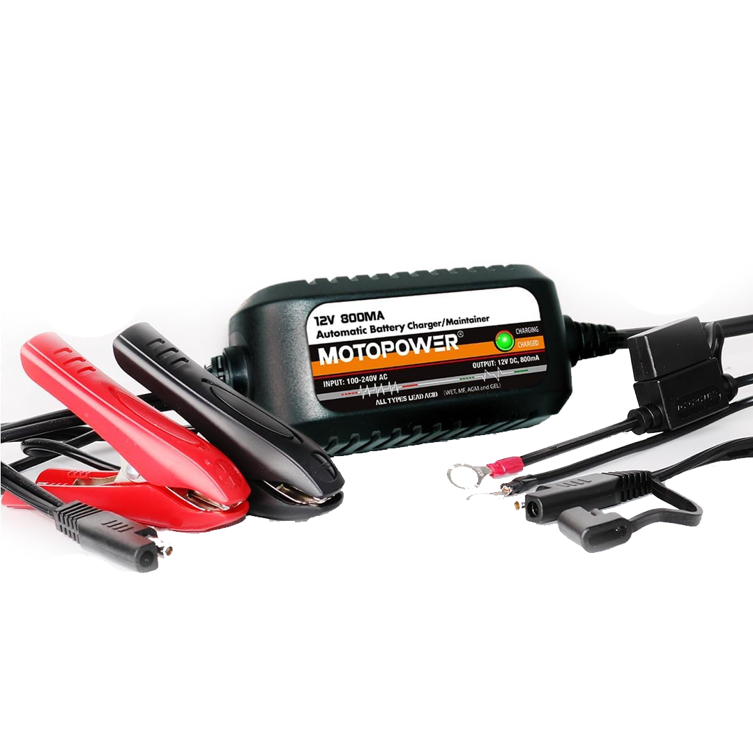 The Motopower 12V Car Battery Charger and Maintainer, pictured here, is now on sale at Amazon.