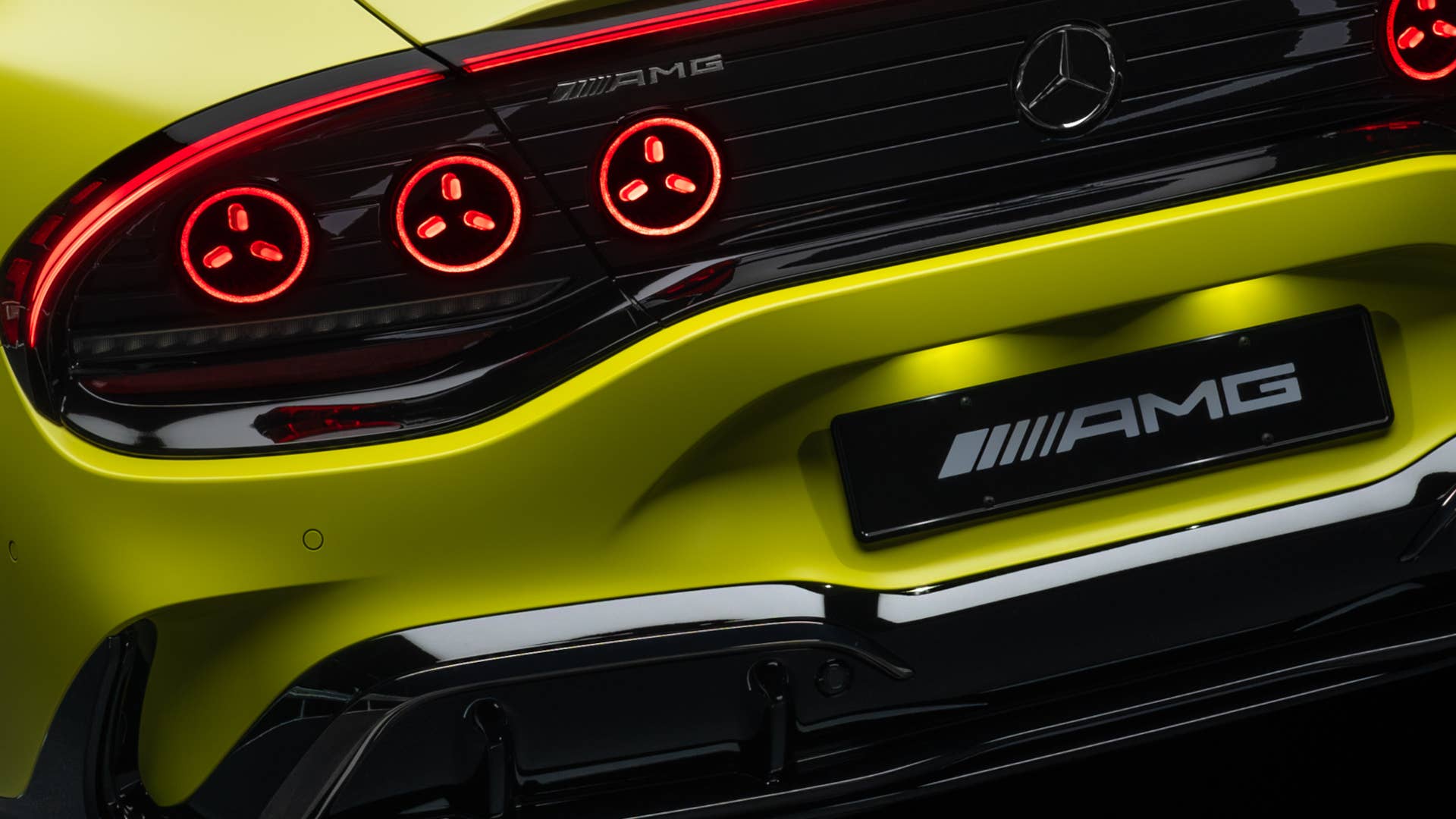 2027 Mercedes-AMG GT 4-Door EV in Solarbeam Yellow - taillights