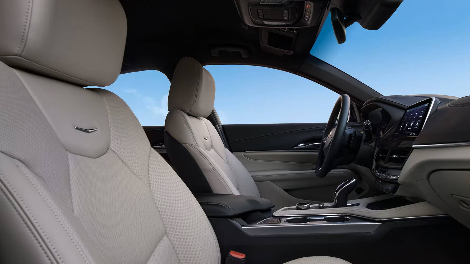 2025-2026 Cadillac CT4 black and beige interior front cabin side view