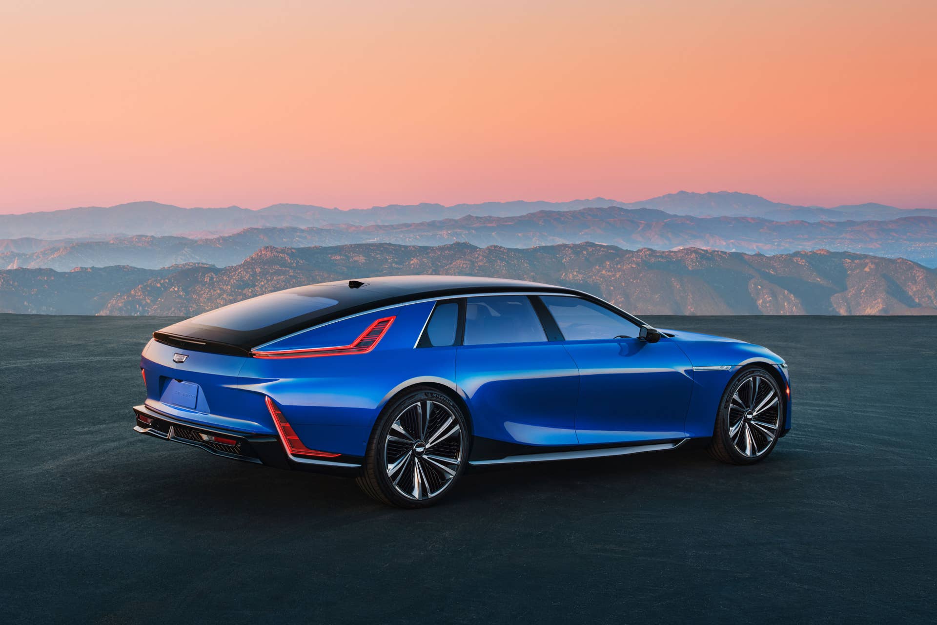 2026 Cadillac Celestiq blue rear angled view