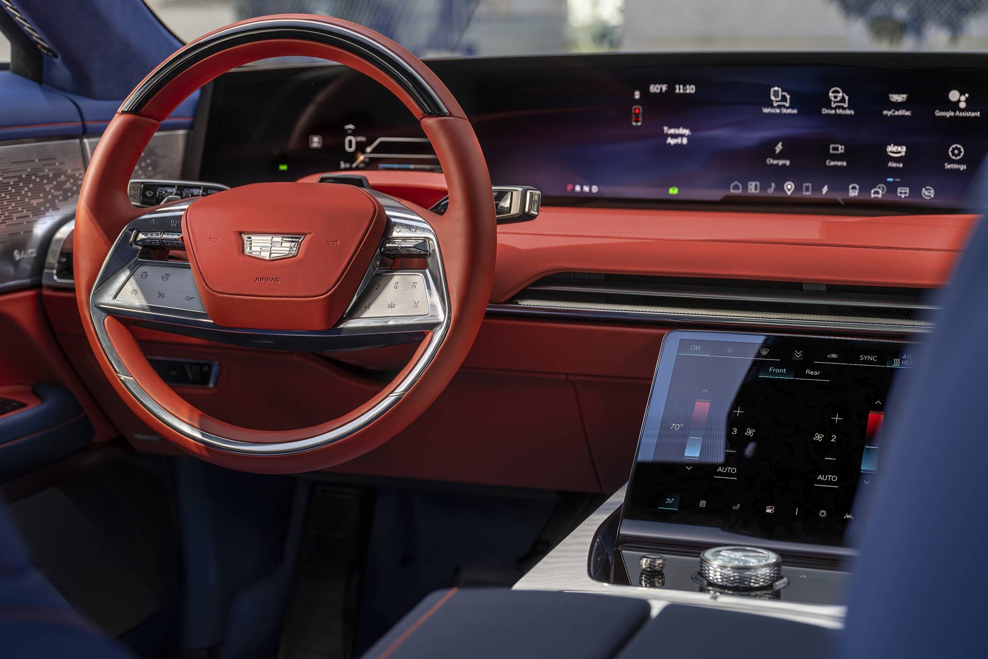 2025-2026 Cadillac Celestiq Santorini and Bahai Orange interior dashboard