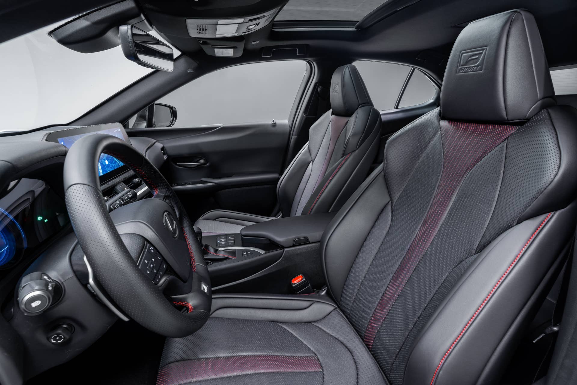 2025-2026 Lexus UX black interior front seats
