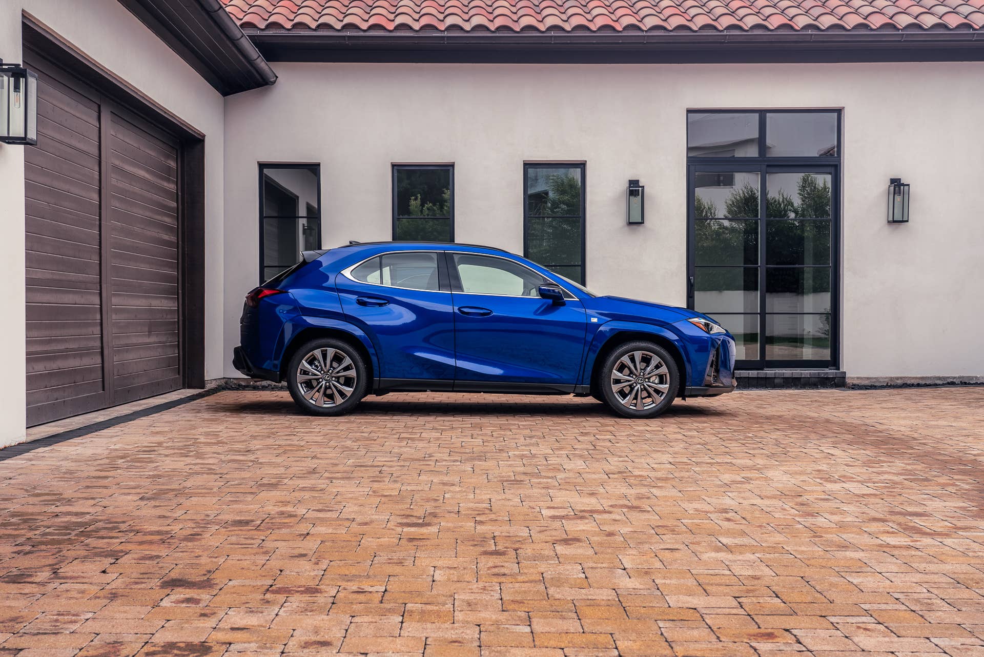 2025-2026 Lexus UX F-Sport in Ultrasonic Blue Mica 2.0 side view