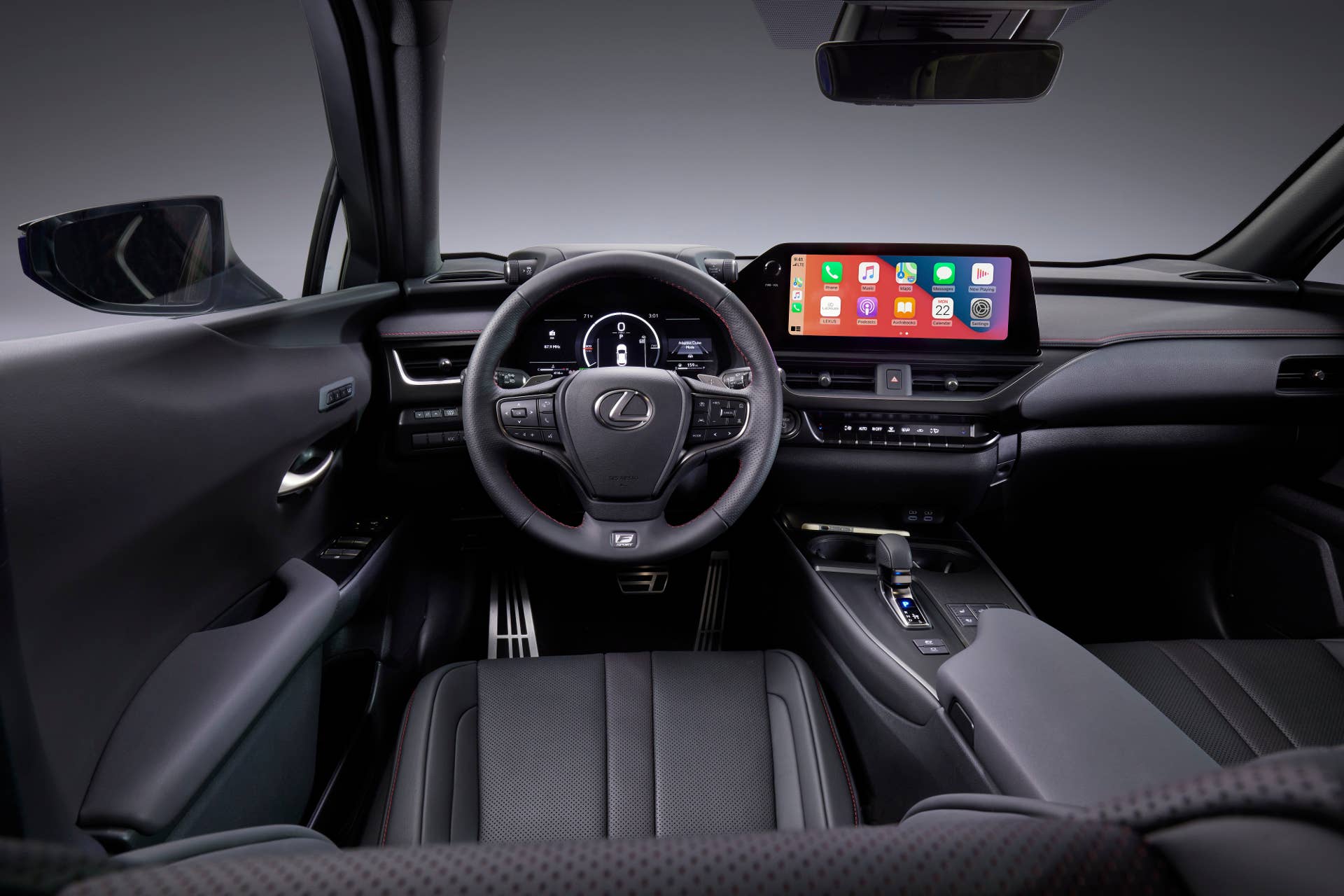 2026 Lexus UXh F-Sport black interior front cabin