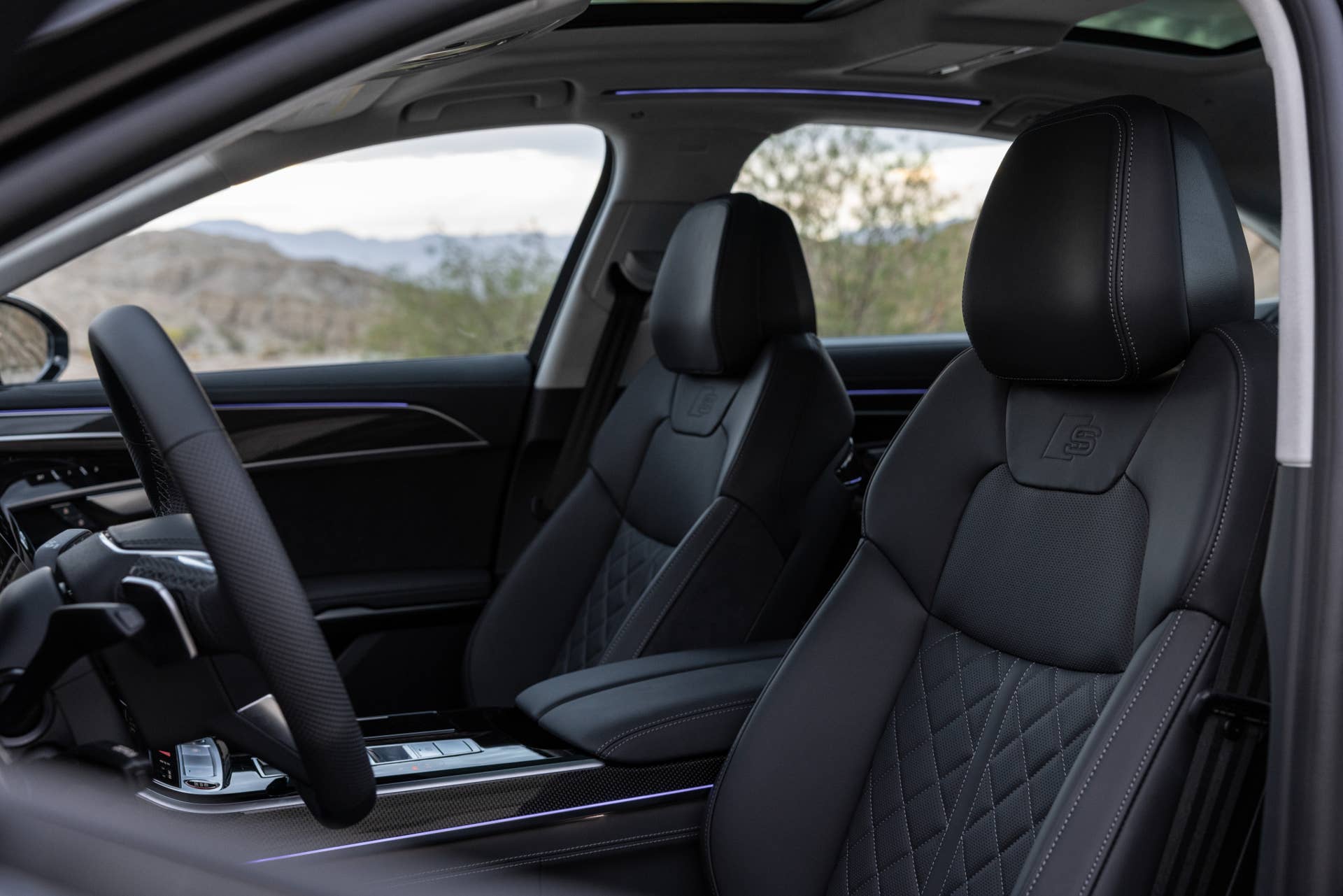 2025-2026 Audi S8 black interior front seats