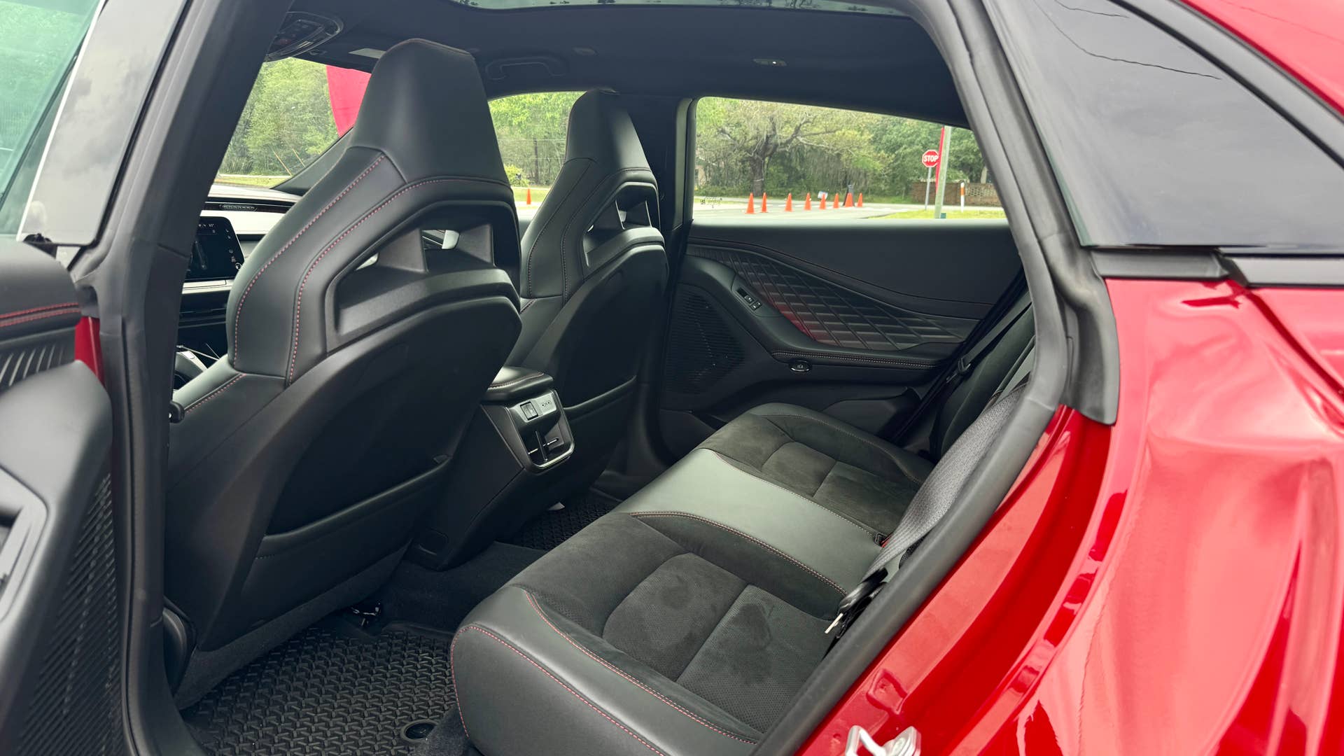 2026 Dodge Charger R/T 4-door black interior rear seat space