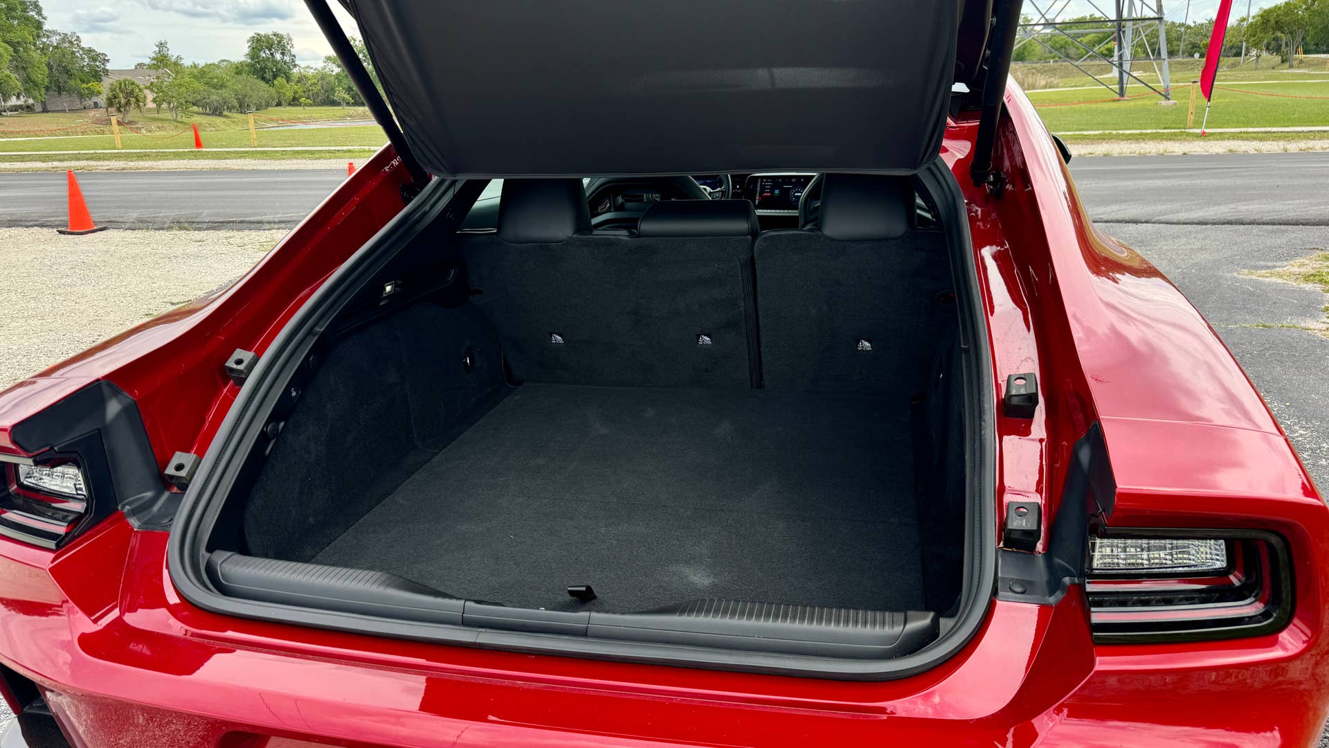 2026 Dodge Charger R/T trunk rear seats folded