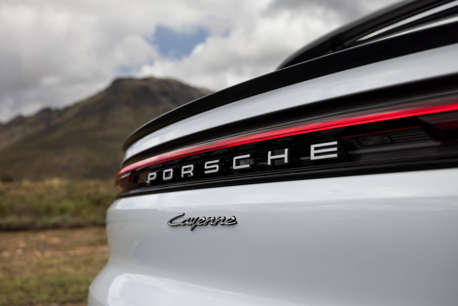 2025-2026 Porsche Cayenne in white rear model script