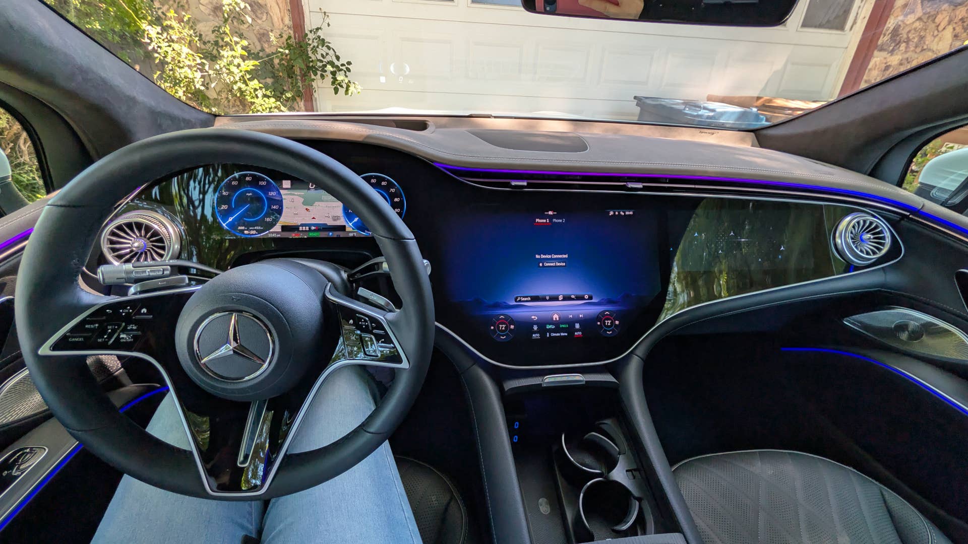 The tri-screen setup inside the 2026 Mercedes-Benz EQS 400