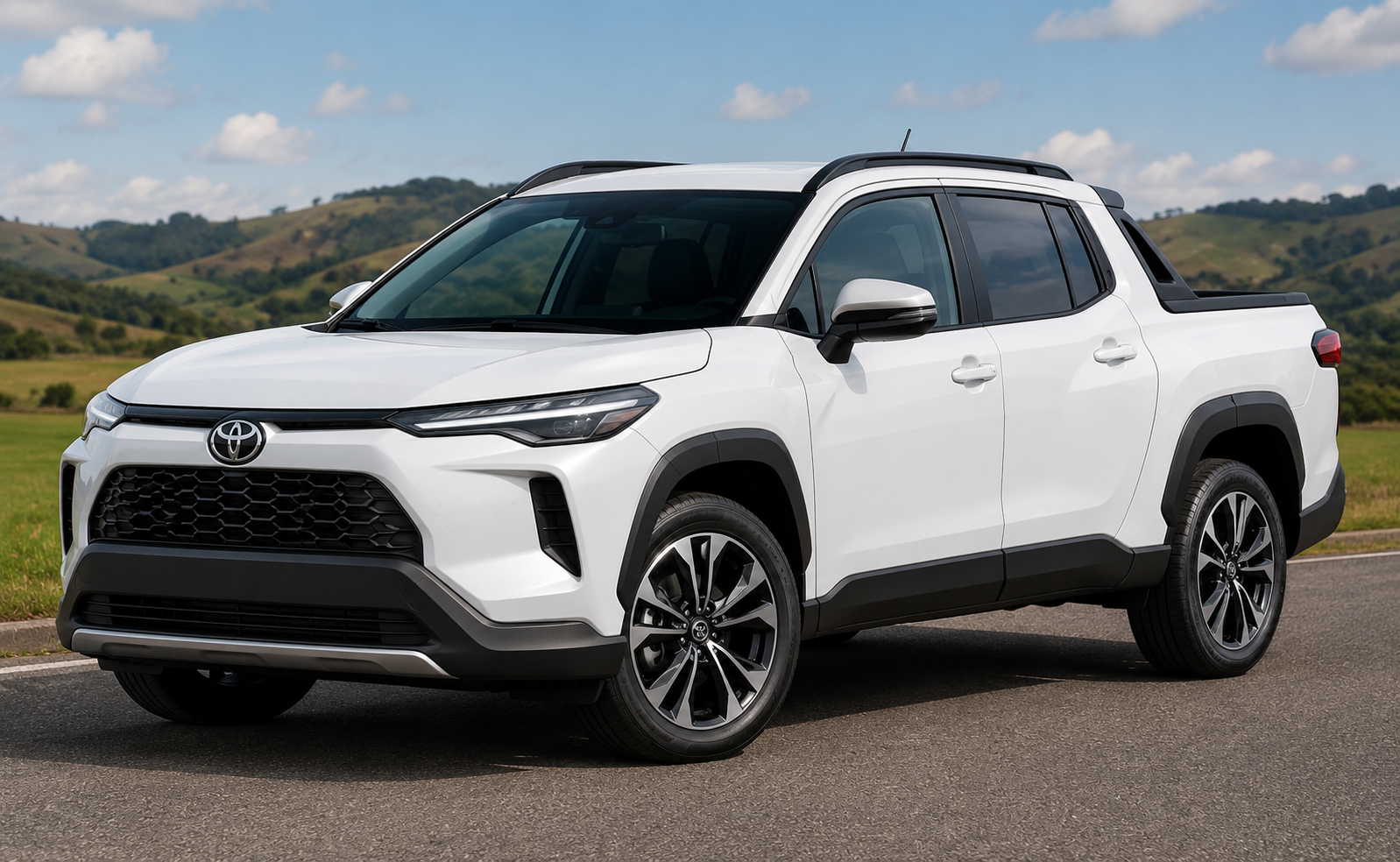 White Toyota Corolla Cross pickup render