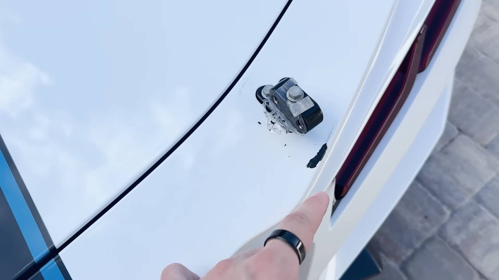 Damaged Chevrolet Corvette ZR1 paint from ZTK downforce