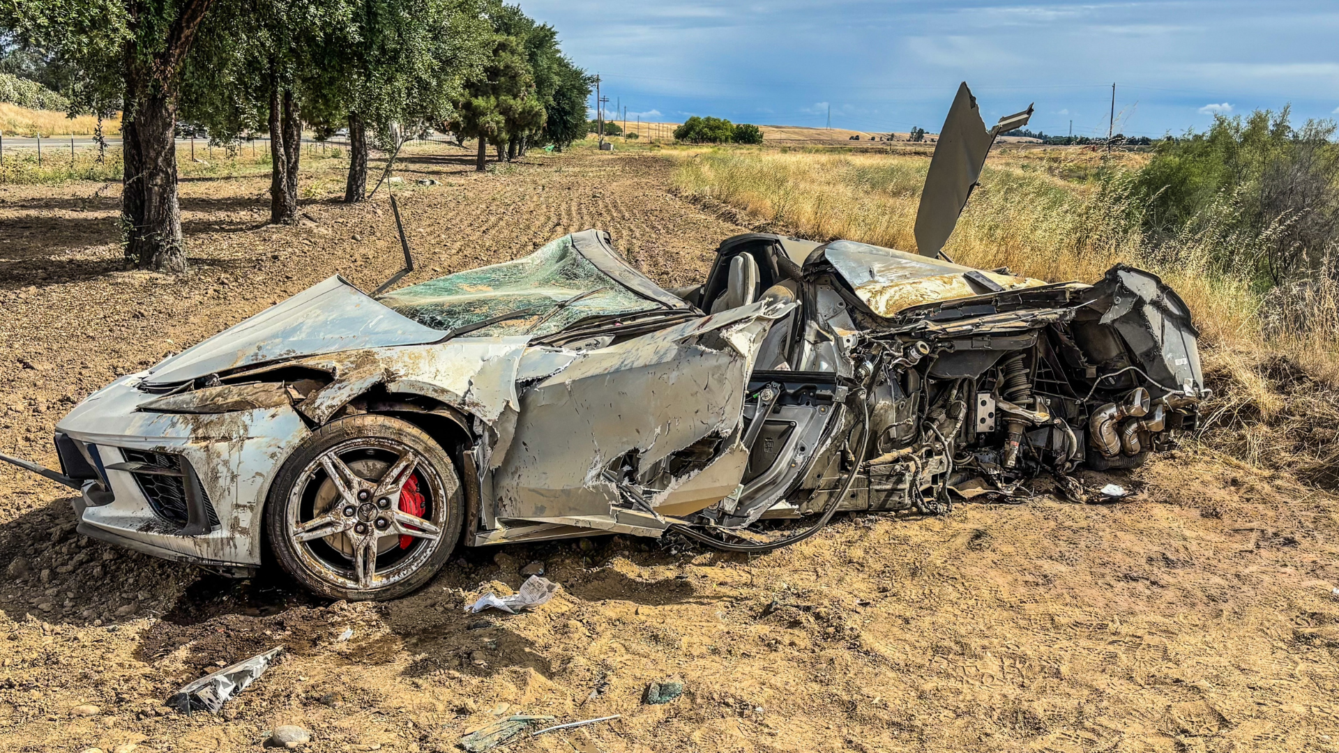 Chevrolet Corvette C8 Flattened In Rollover Crash After Driver Speeds ...