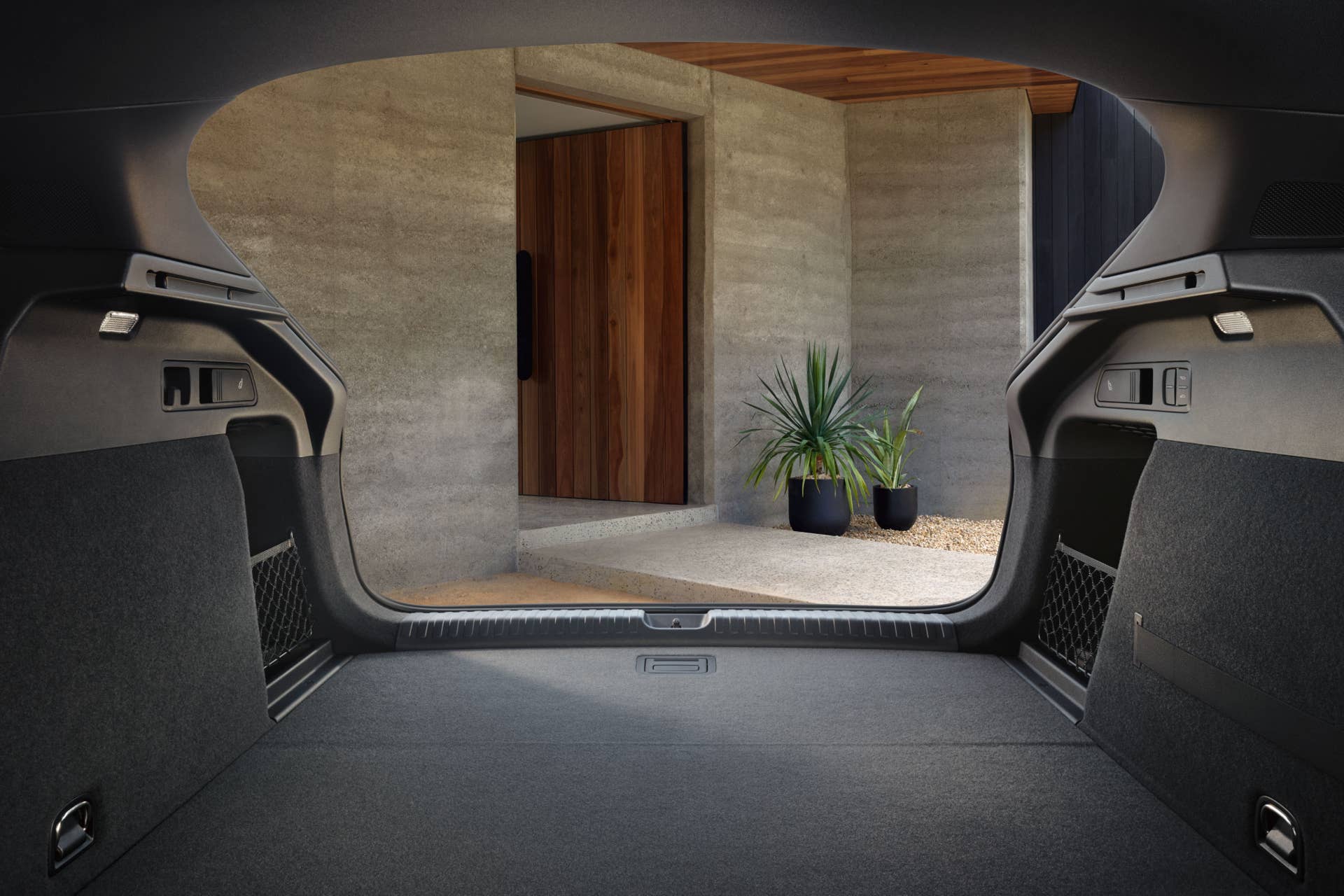 2027 Audi Q6 e-tron Sportback trunk from the inside