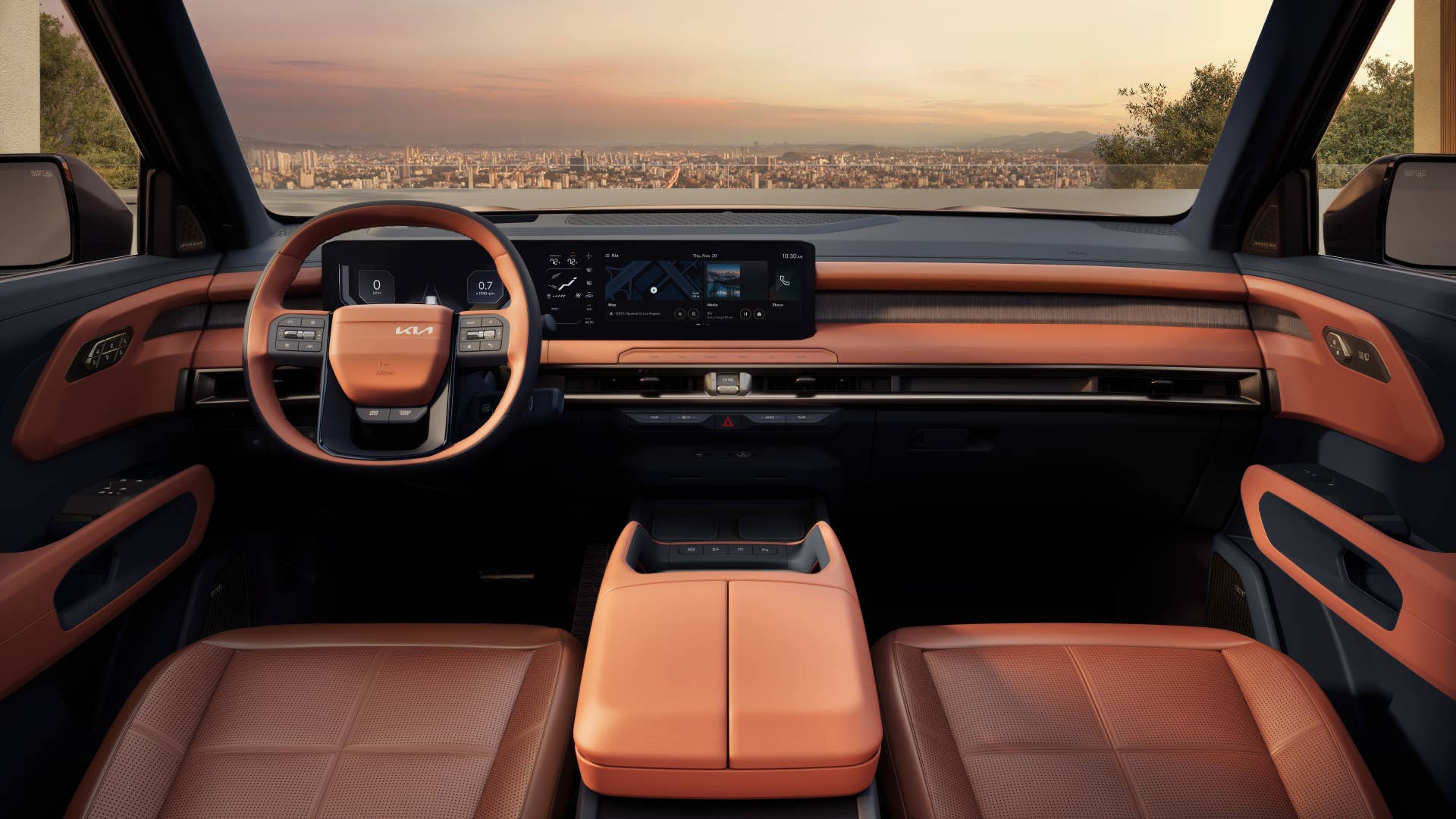 2027 Kia Telluride SX Prestige brown interior front cabin