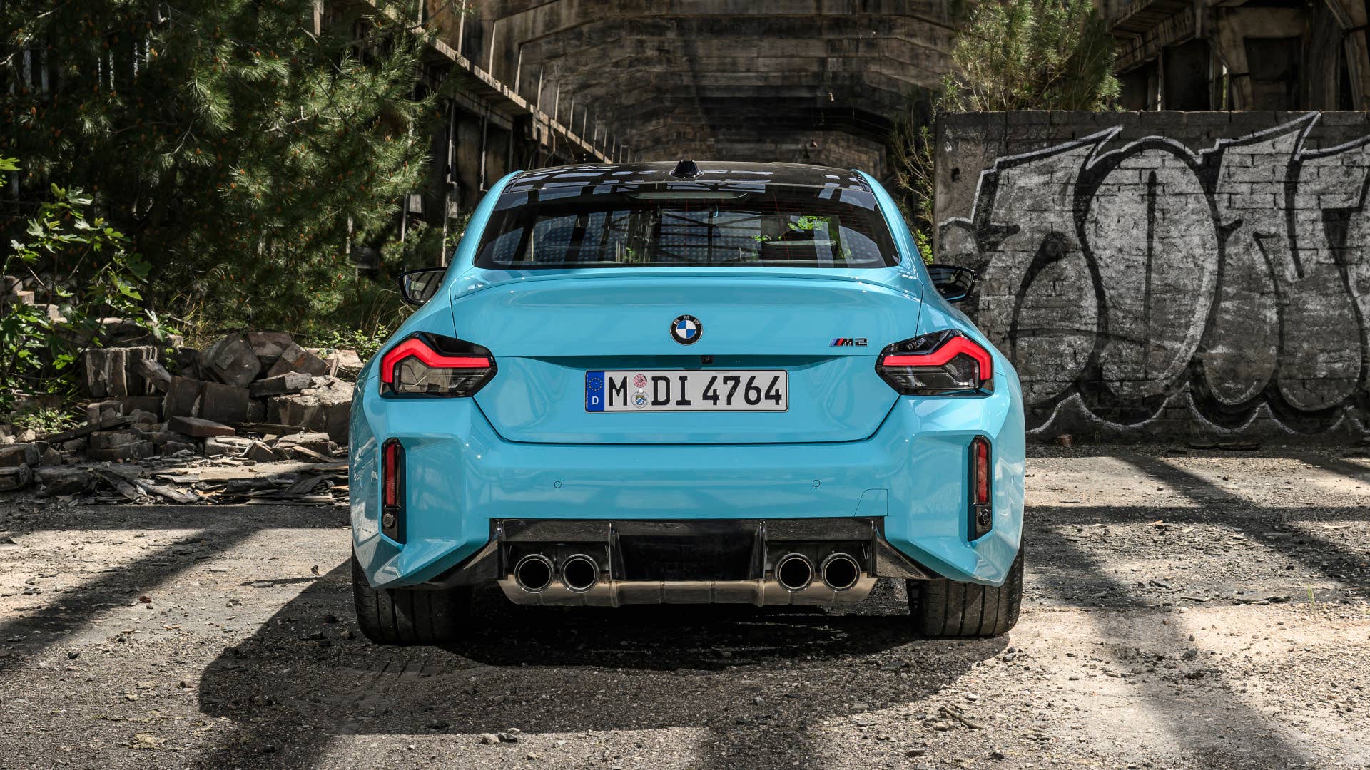 2027 BMW M2 xDrive in blue rear view