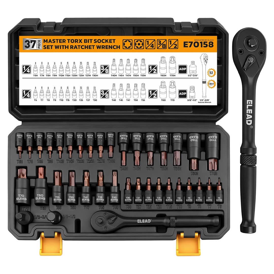 The Elead 37-Piece Socket Set, pictured here, is now on sale at Amazon.
