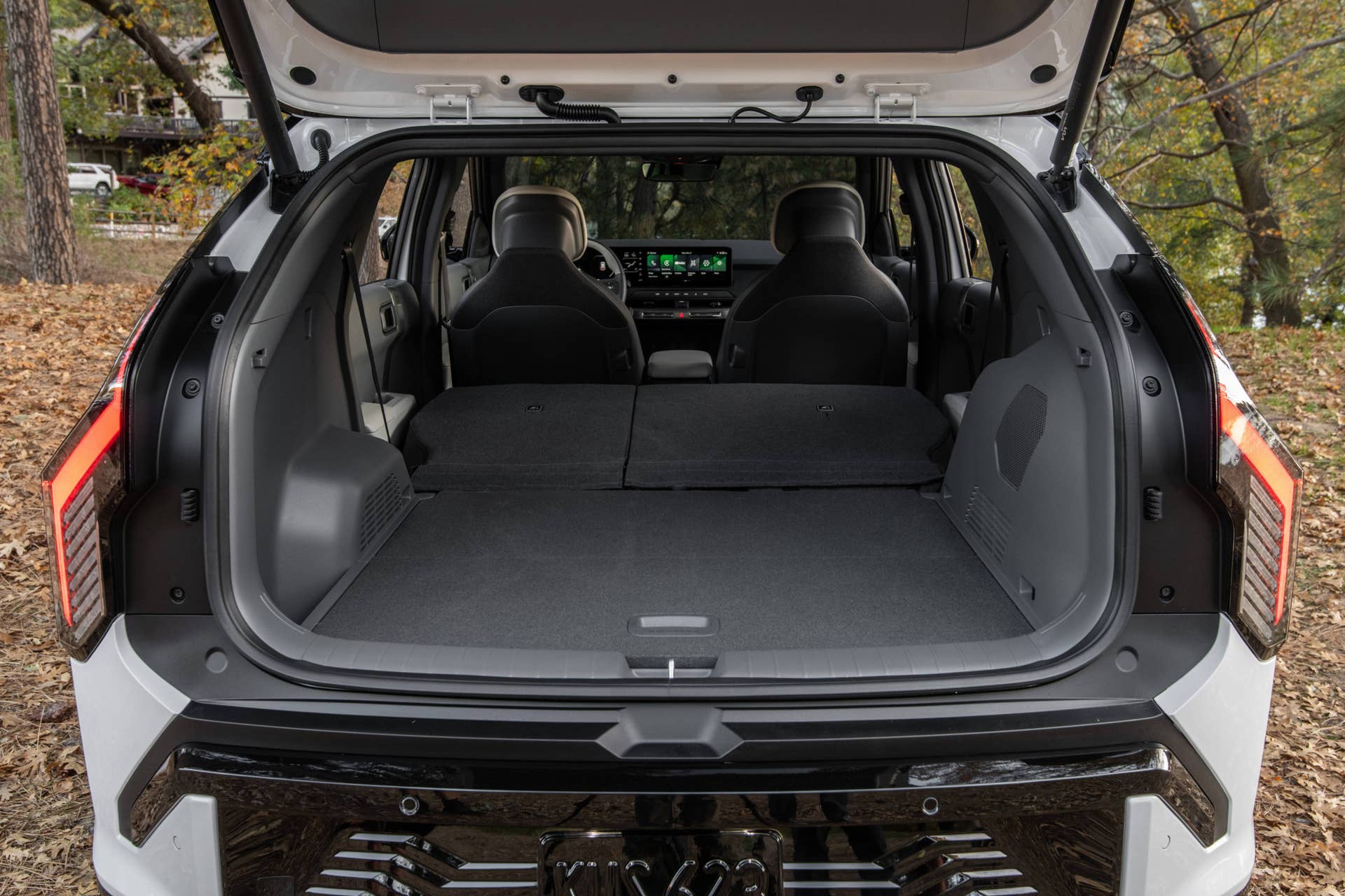 2027 Kia EV3 trunk rear seats folded