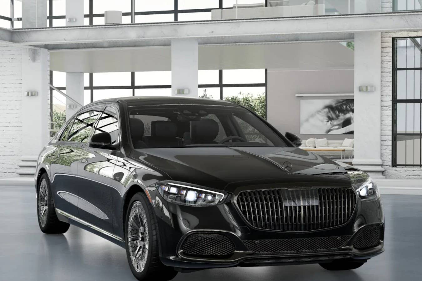 2026 Mercedes-Maybach S 680 in Obsidian Black with Night Series Design package front angled view