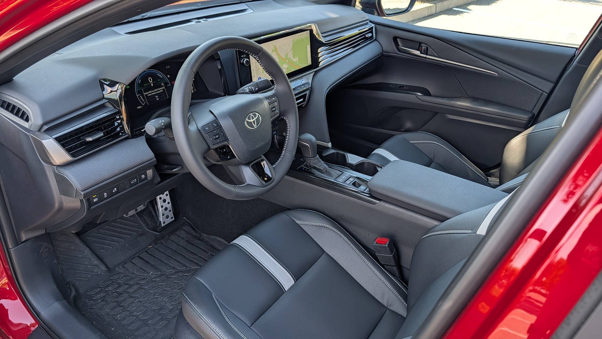 The driver's seat of the 2026 Toyota Camry Nightshade Hybrid