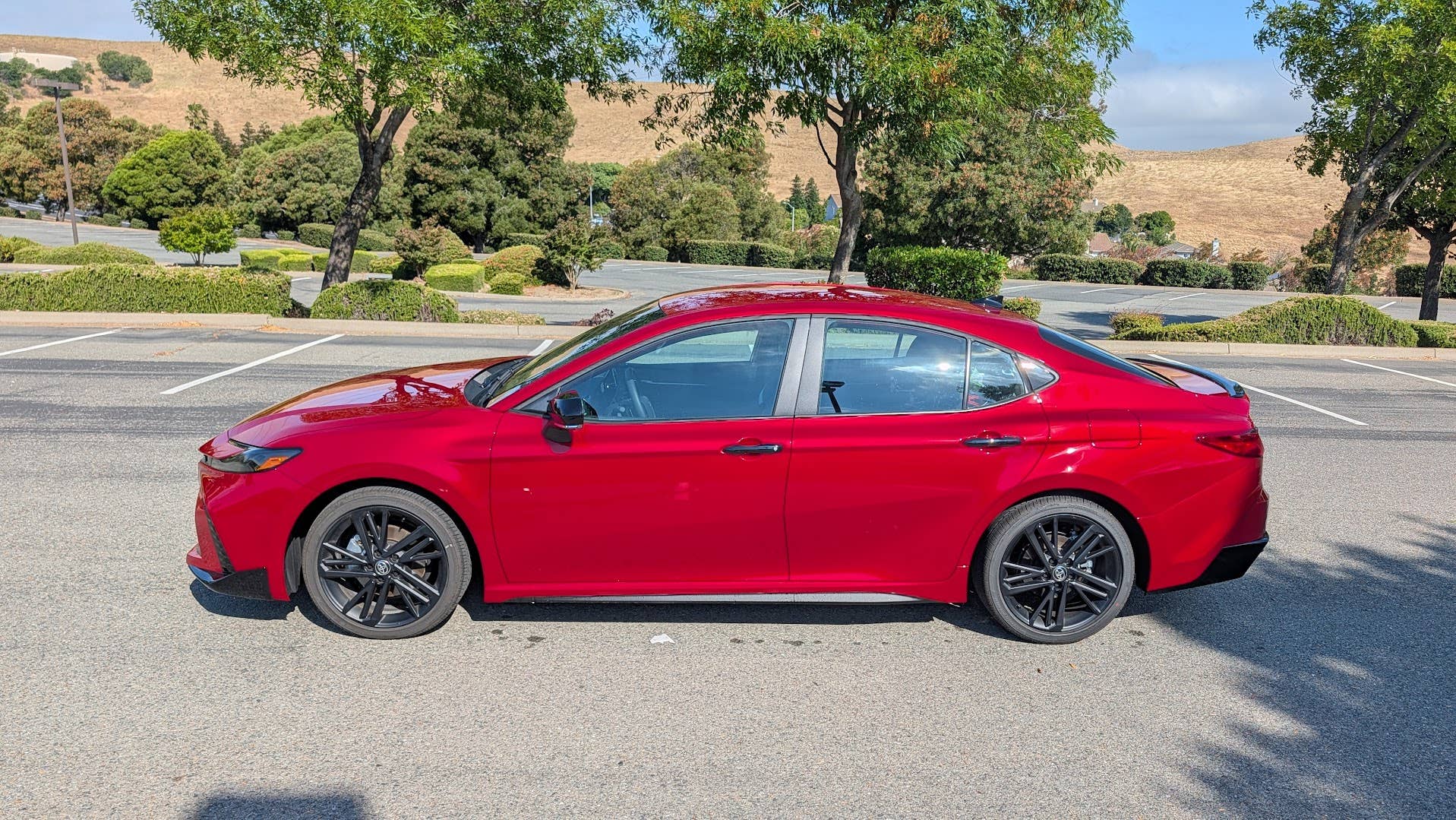 The side profile of the 2026 Toyota Camry Nightshade Hybrid