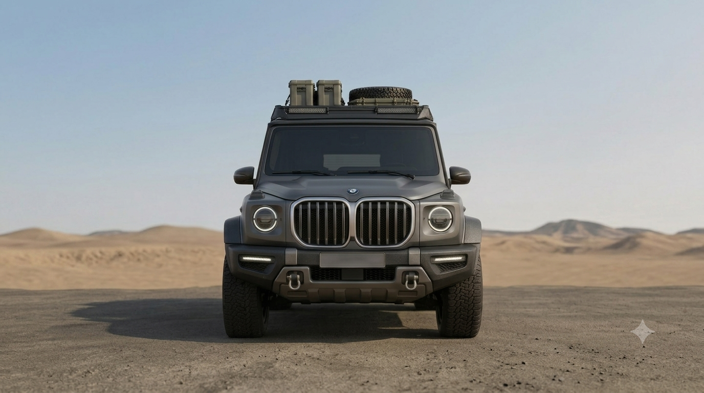 AI generated image of what the upcoming BMW SUV could look like from the front