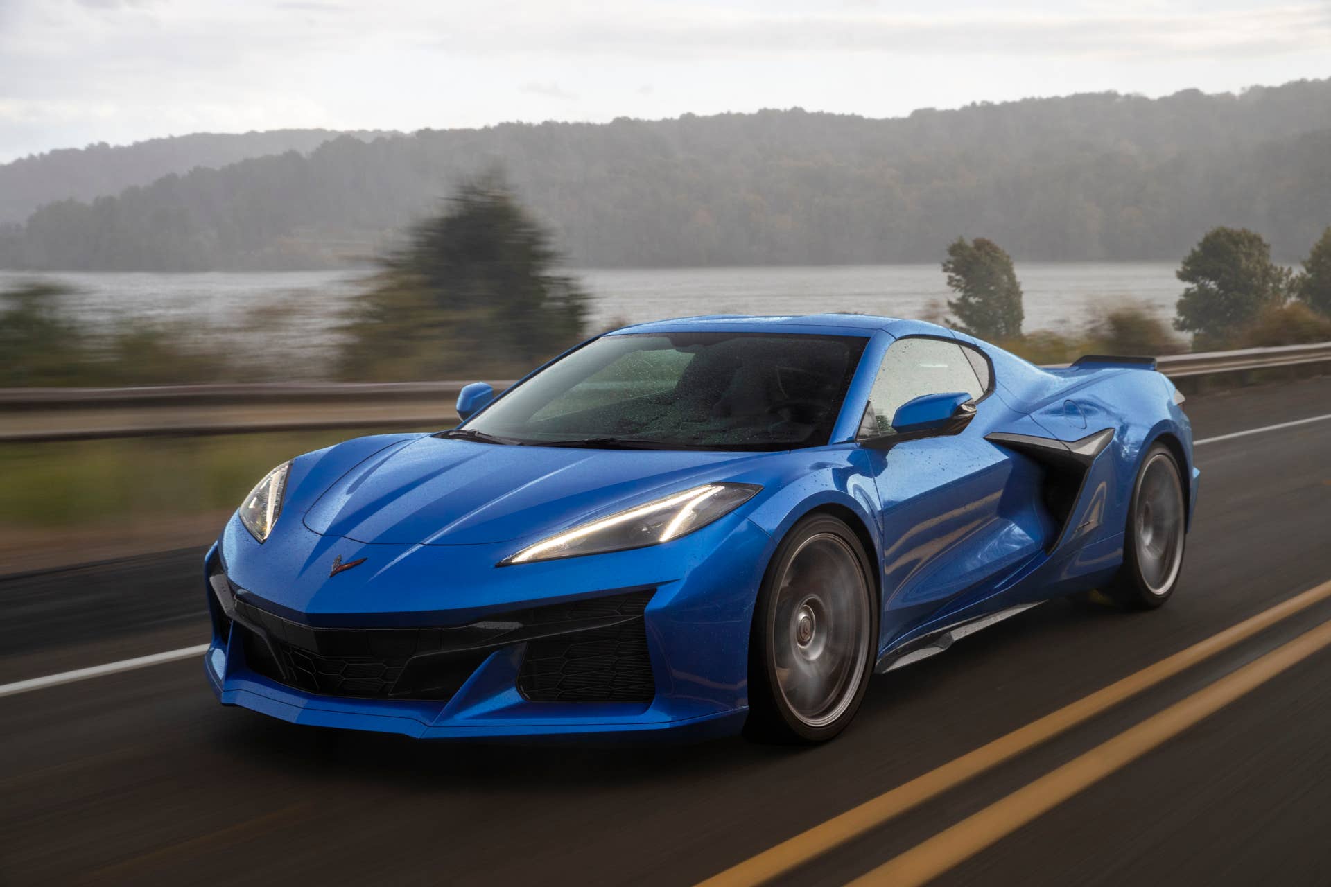 2025-2026 Chevrolet Corvette Z06 Coupe in blue front angled view