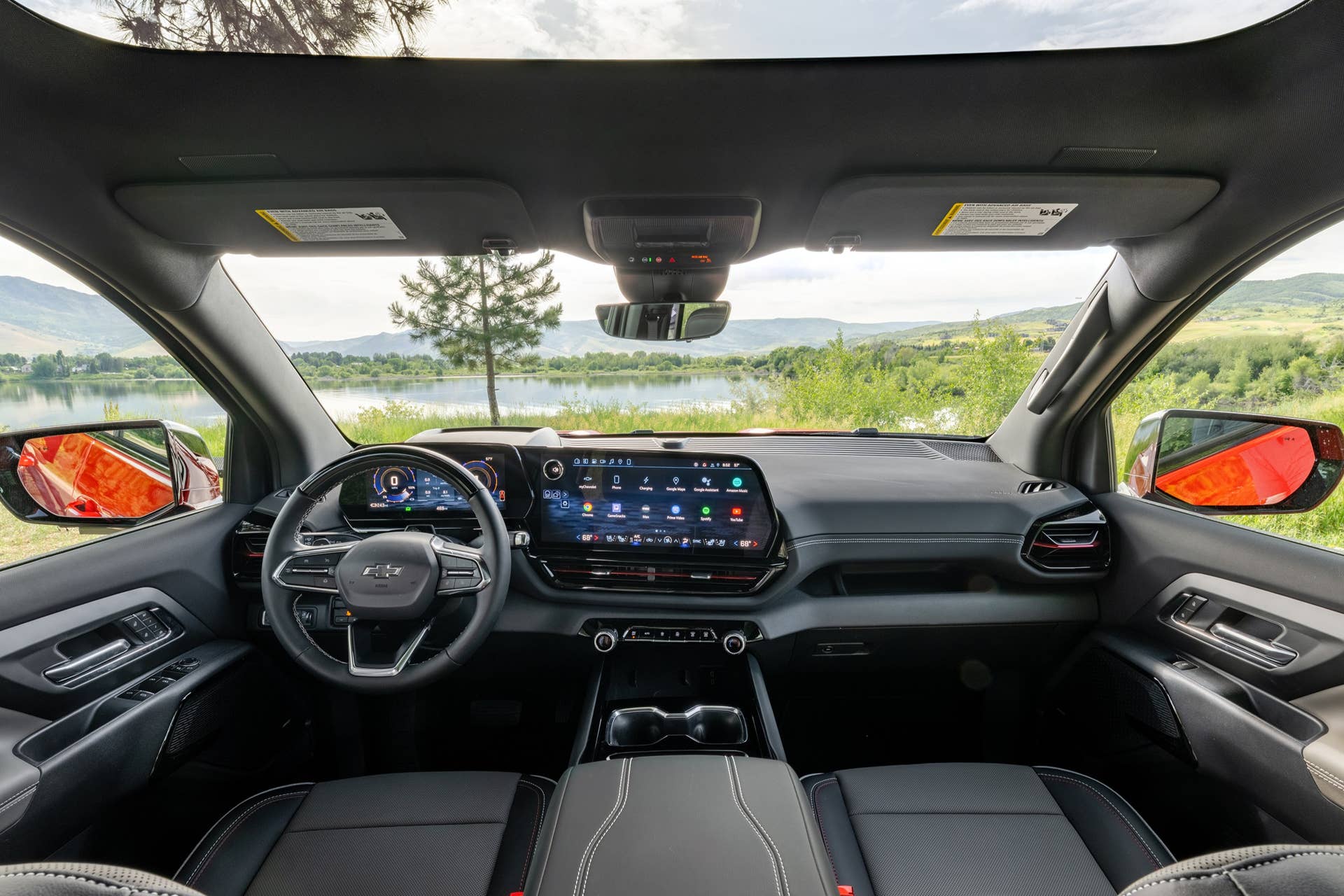 2026 Chevrolet Silverado EV Trail Boss black interior front cabin