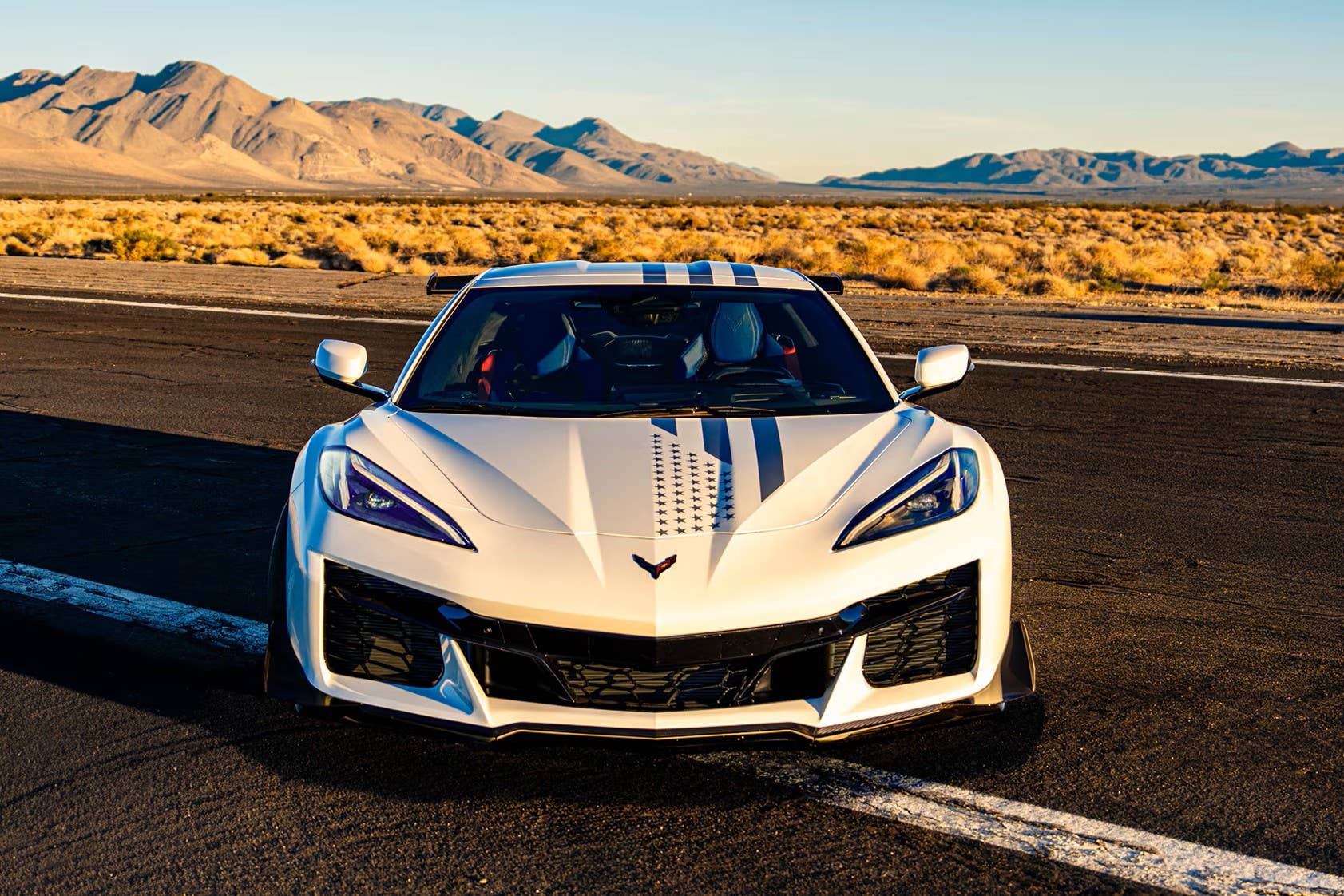 2026 Chevrolet Corvette Z06 Coupe Stars & Steel in Arctic White front view