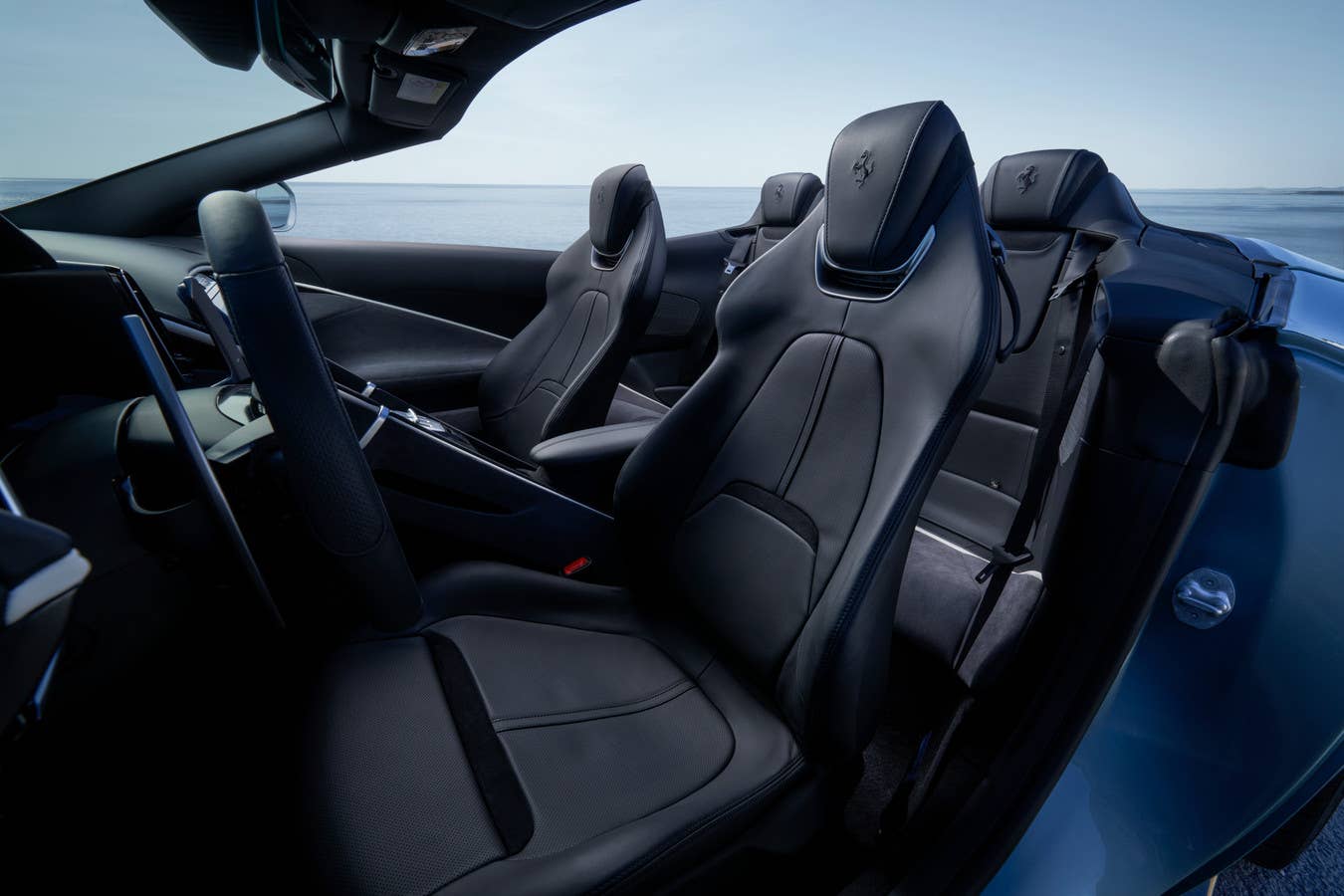 2025-2026 Ferrari Roma Spider black interior side view