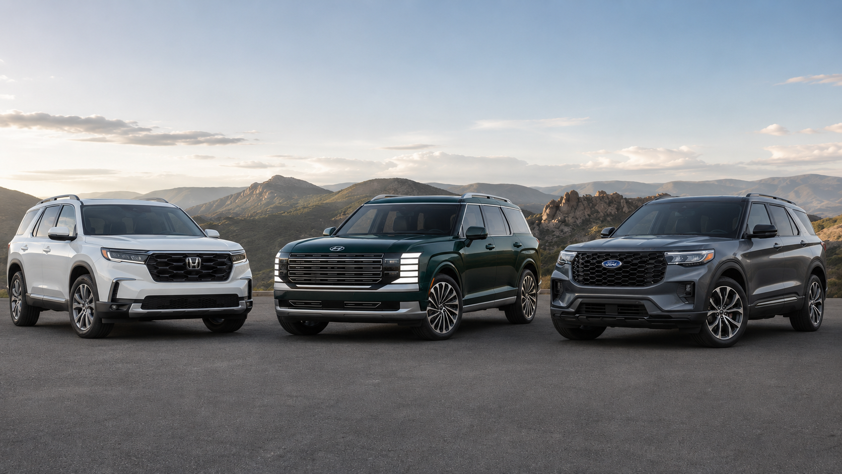 Ford Explorer, Hyundai Palisade, Honda Pilot