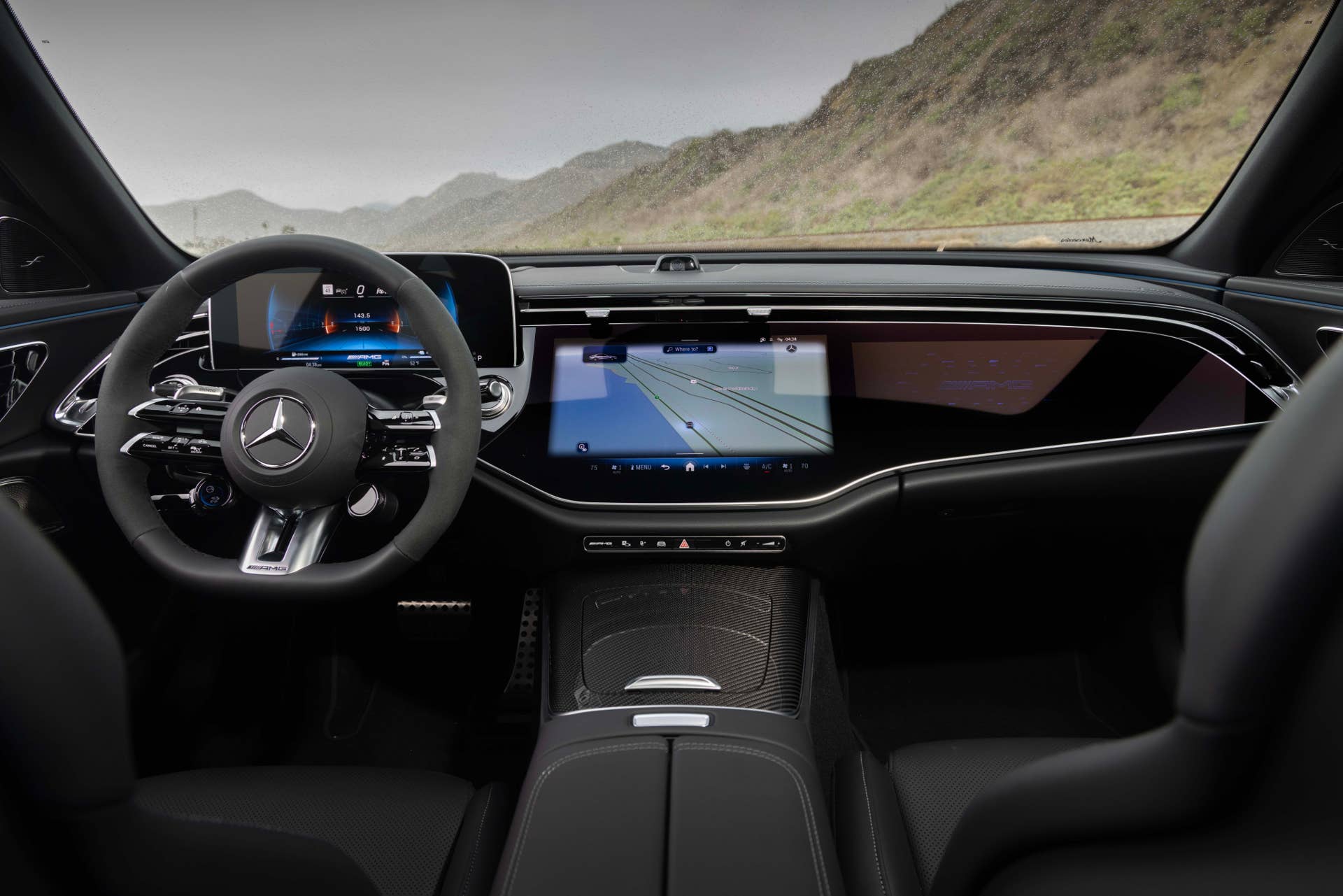 2026 Mercedes-AMG E 53 black interior front cabin