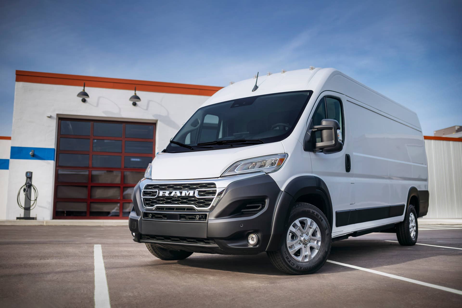2025-2026 Ram ProMaster EV in Bright White front angled view