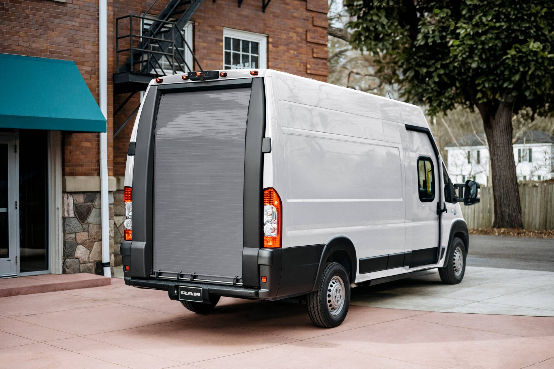 2025-2026 Ram ProMaster EV in Bright White rear angled view