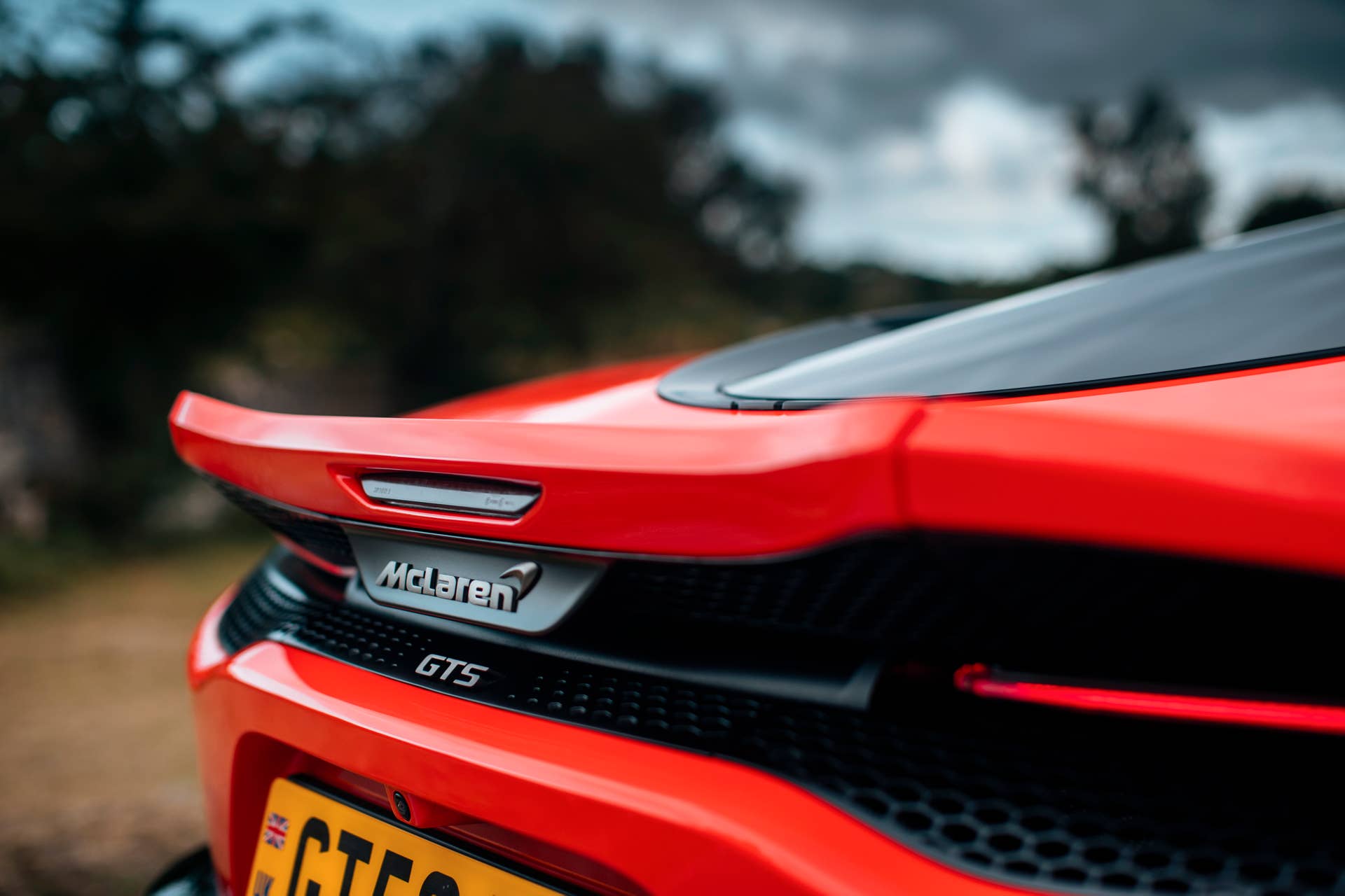2025-2026 McLaren GTS in orange tail closeup