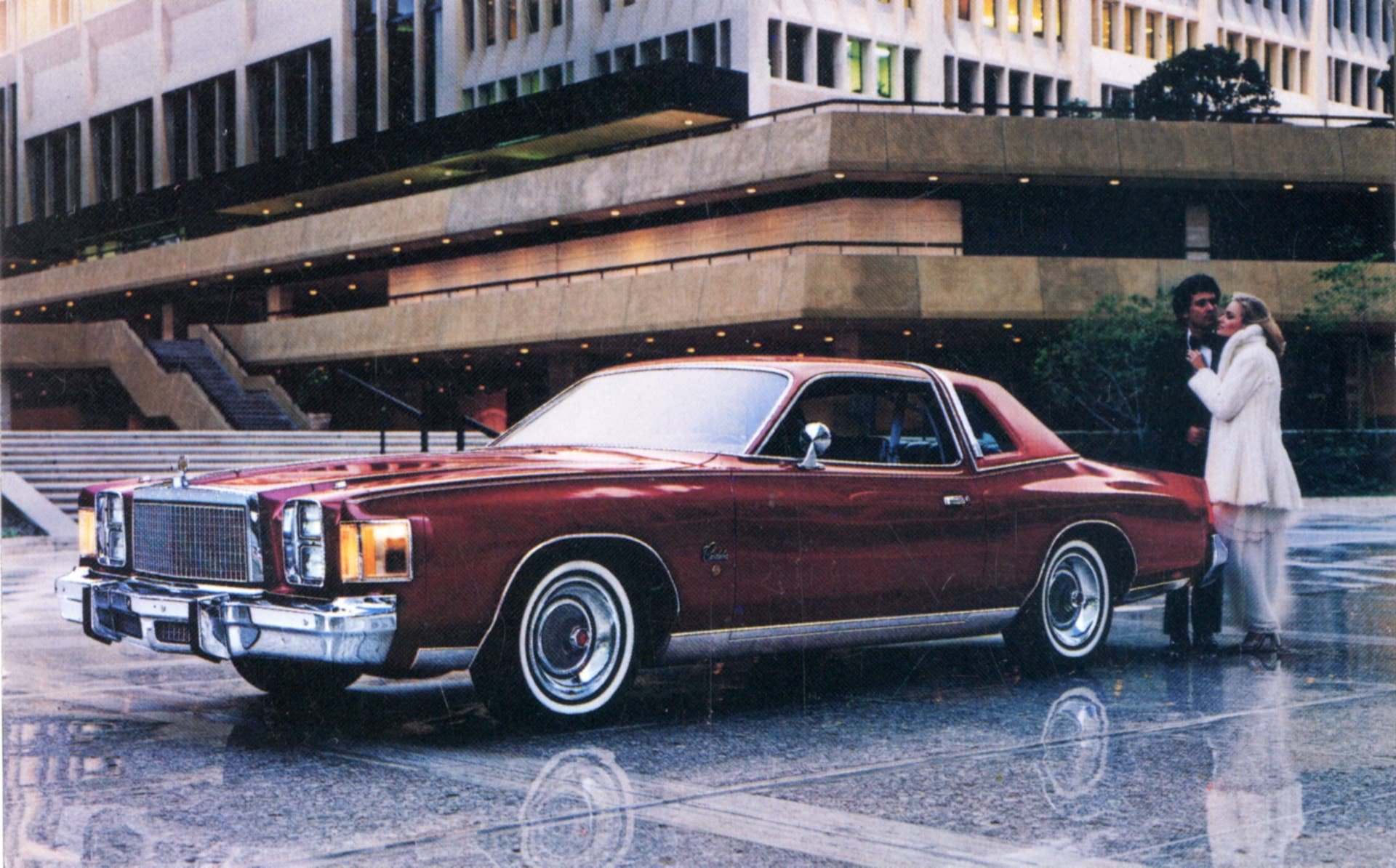 Picture postcard advertisement of a 1978 or 1979 Chrysler Cordoba.