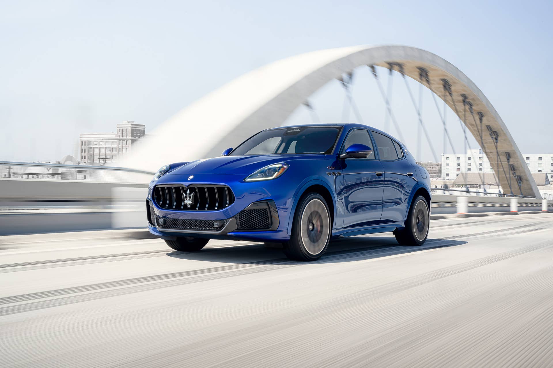2025-2026 Maserati Grecale Trofeo in blue front angled view