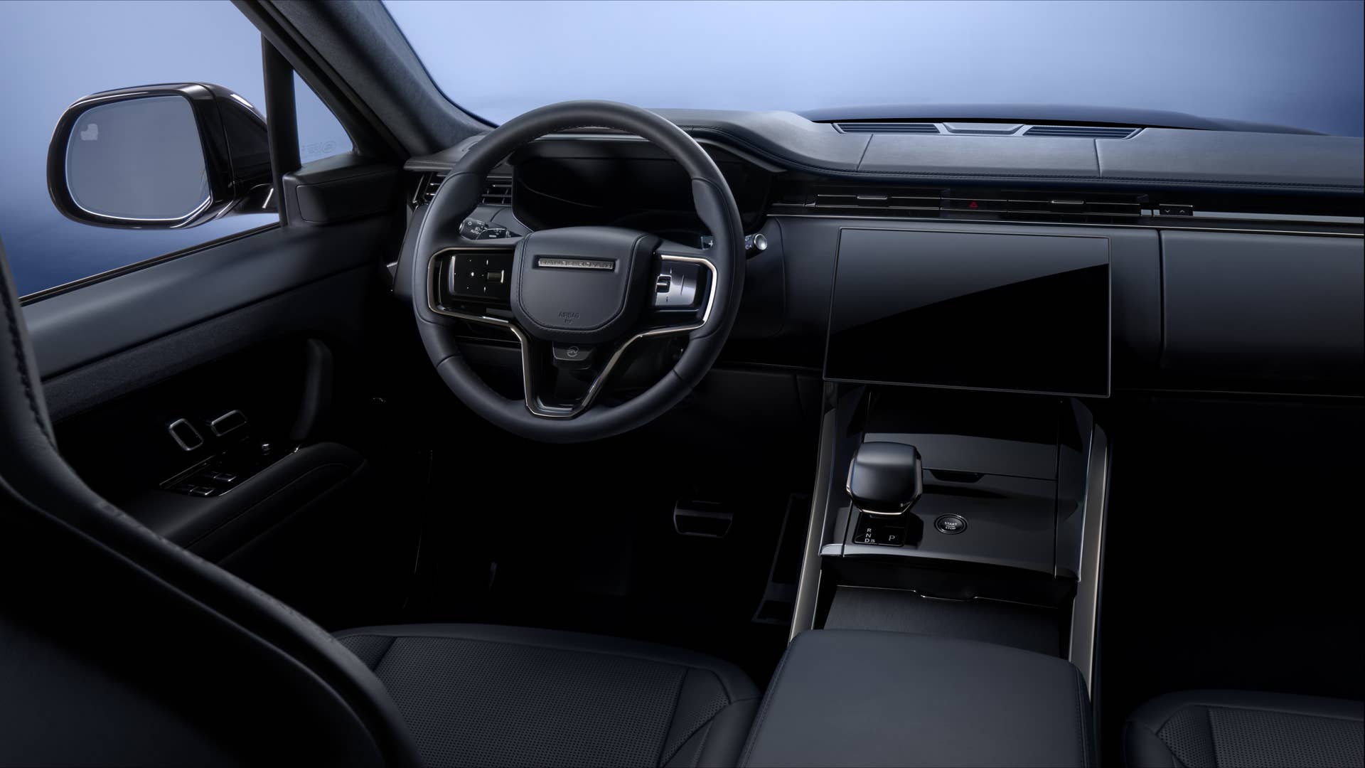 2026 Land Rover Range Rover Sport SV Black with Ebony interior front cabin