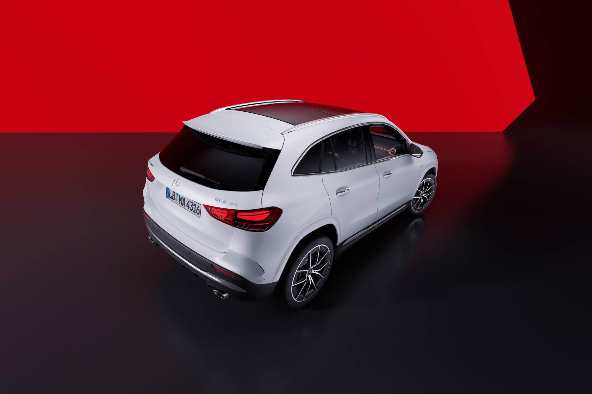 2025-2026 Mercedes-AMG GLA 35 in Polar White rear angled view