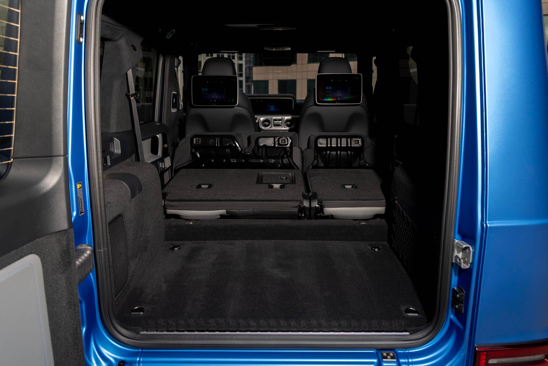 2025-2026 Mercedes-Benz G-Class EV trunk with rear seats folded