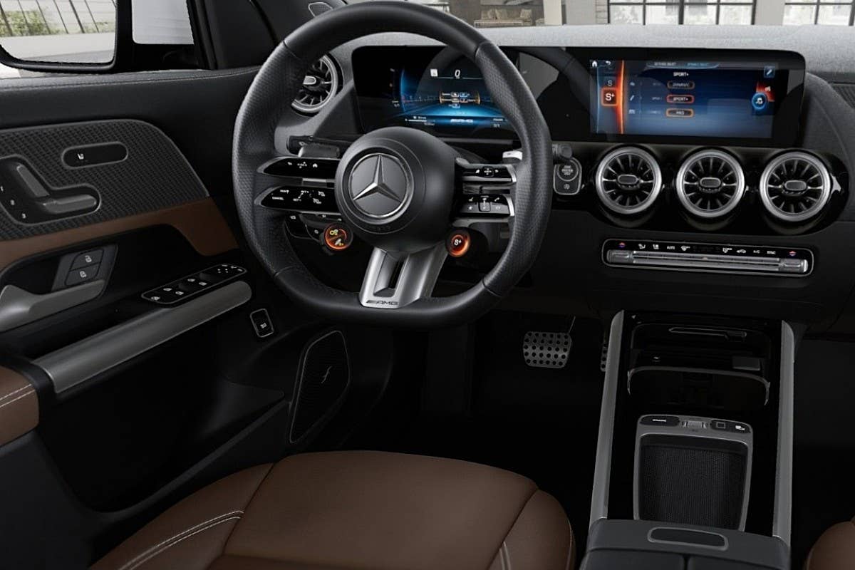 2026 Mercedes-AMG GLA 35 Bahia Brown interior front cabin