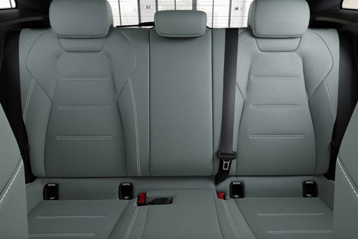 2026 Mercedes-AMG GLA 35 Sage Grey and Black interior rear seats