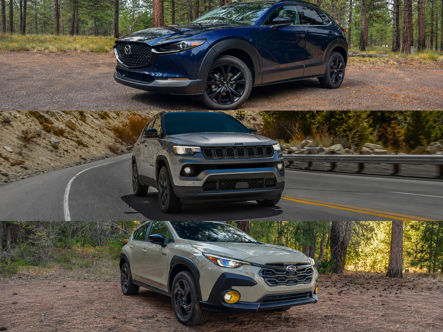 Mazda CX-30, Jeep Compass, Subaru Crosstrek