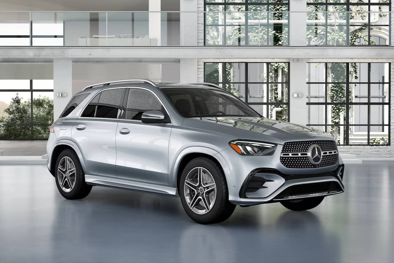 2026 Mercedes-Benz GLE 450 in Cirrus Silver front angled view