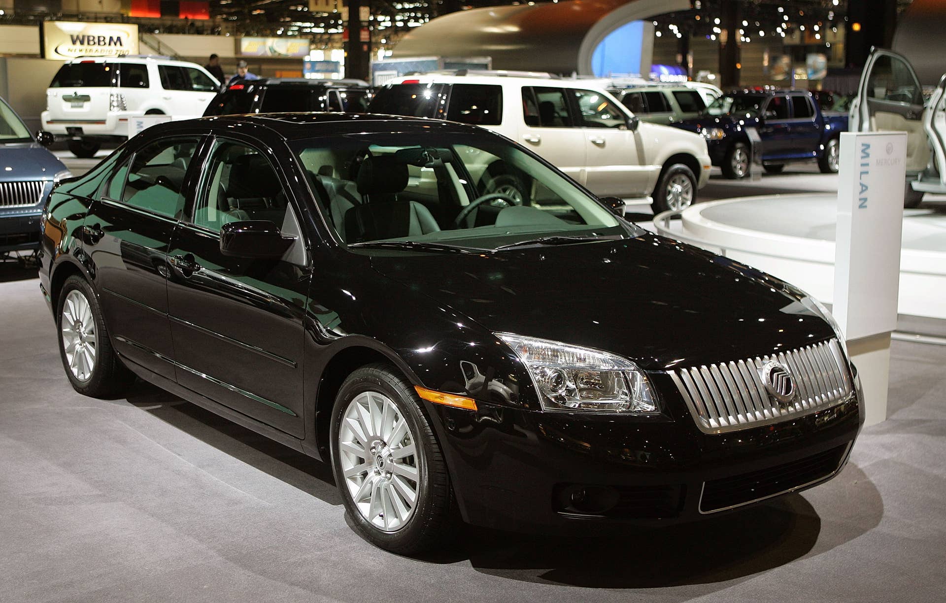 The new Mercury Milan sedan is displayed at the 2005 Chicago Auto Show February 10, 2005 in Chicago, Illinois.