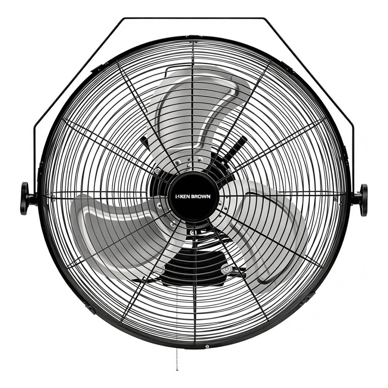 The Ken Brown 18-Inch Wall-Mounted Shop Fan, pictured here, is now on sale at Amazon.